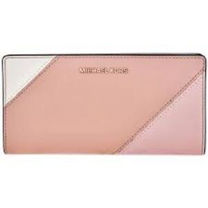 MICHAEL KORS TRI COLOR ROSE PINK WHITE SLIMLINE WALLET